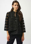 Joseph Ribkoff Check Sheer Panel Swing Jacket, Black