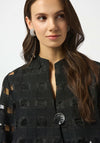 Joseph Ribkoff Check Sheer Panel Swing Jacket, Black