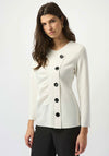 Joseph Ribkoff Scuba Jersey Button Top, Off White