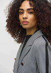 Joseph Ribkoff Houndstooth Double Breasted Blazer, Black
