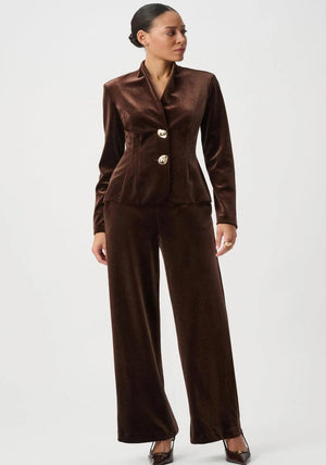 Joseph Ribkoff Velvet Fitted Blazer, Brown