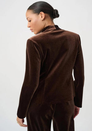 Joseph Ribkoff Velvet Fitted Blazer, Brown