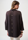 Joseph Ribkoff Satin Boxy Cowl Neck Top, Brown