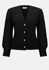 Joseph Ribkoff Knit Puff Sleeve Cardigan, Black