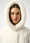 Joseph Ribkoff Faux Fur Hooded Coat, Cream
