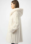Joseph Ribkoff Faux Fur Hooded Coat, Cream