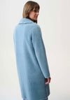 Joseph Ribkoff Pearl Trim Feather Yarn Knit Coat, Blue