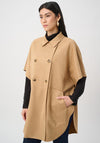 Joseph Ribkoff Faux Suede Poncho Jacket, Tan