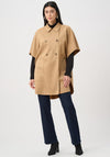 Joseph Ribkoff Faux Suede Poncho Jacket, Tan