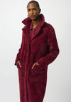 Joseph Ribkoff Feather Yarn Faux Fur Cuff Coat, Wine