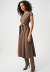 Joseph Ribkoff Faux Suede Aline Midi Dress, Brown