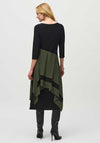 Joseph Ribkoff Contrast Panel Midi Dress, Black & Green