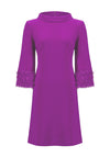 Joseph Ribkoff Fringed Sleeve Aline Dress, Purple