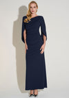 Joseph Ribkoff Scuba Crepe Cowl Sleeve Long Dress, Navy