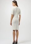 Joseph Ribkoff Boucle Knit Bow Shift Dress, White