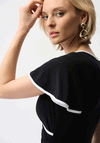 Joseph Ribkoff Silky Knit Wrap Contrast Dress, Black
