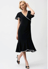 Joseph Ribkoff Silky Knit Wrap Contrast Dress, Black