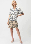 Joseph Ribkoff Abstract Print Shirt Dress, White