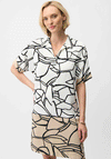 Joseph Ribkoff Abstract Print Shirt Dress, White