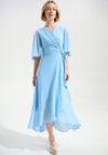 Joseph Ribkoff Wrap Chiffon Cape Dress, Light Blue