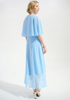 Joseph Ribkoff Wrap Chiffon Cape Dress, Light Blue