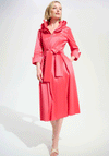 Joseph Ribkoff Taffeta Collar Fit and Flare Dress, Coral Pink