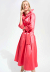 Joseph Ribkoff Taffeta Collar Fit and Flare Dress, Coral Pink
