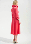 Joseph Ribkoff Taffeta Collar Fit and Flare Dress, Coral Pink