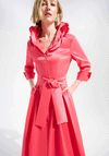 Joseph Ribkoff Taffeta Collar Fit and Flare Dress, Coral Pink