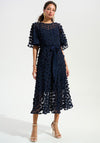 Joseph Ribkoff 3D Flower Fit and Flare Dress, Navy