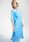 Joseph Ribkoff 3D Flower Fit and Flare Dress, Sky Blue