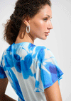 Joseph Ribkoff Floral Chiffon Wrap Dress, Blue