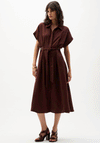 Joseph Ribkoff Linen Belted Shirt Dress, Brown