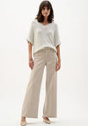 Joseph Ribboff Featherweave™ Rhinestone Wide Leg Jeans, Beige
