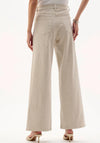 Joseph Ribboff Featherweave™ Rhinestone Wide Leg Jeans, Beige