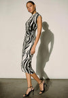Joseph Ribkoff Zebra Wrap Pencil Dress, Black