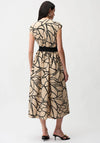 Joseph Ribkoff Abstract Print Zip Front Dress, Beige