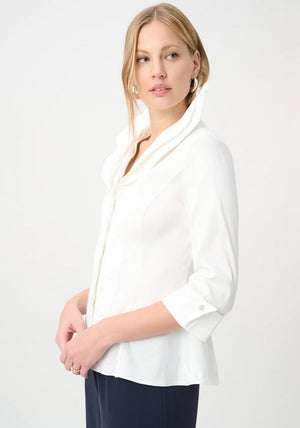 Joseph Ribkoff Taffeta Frill Collar Blouse, White