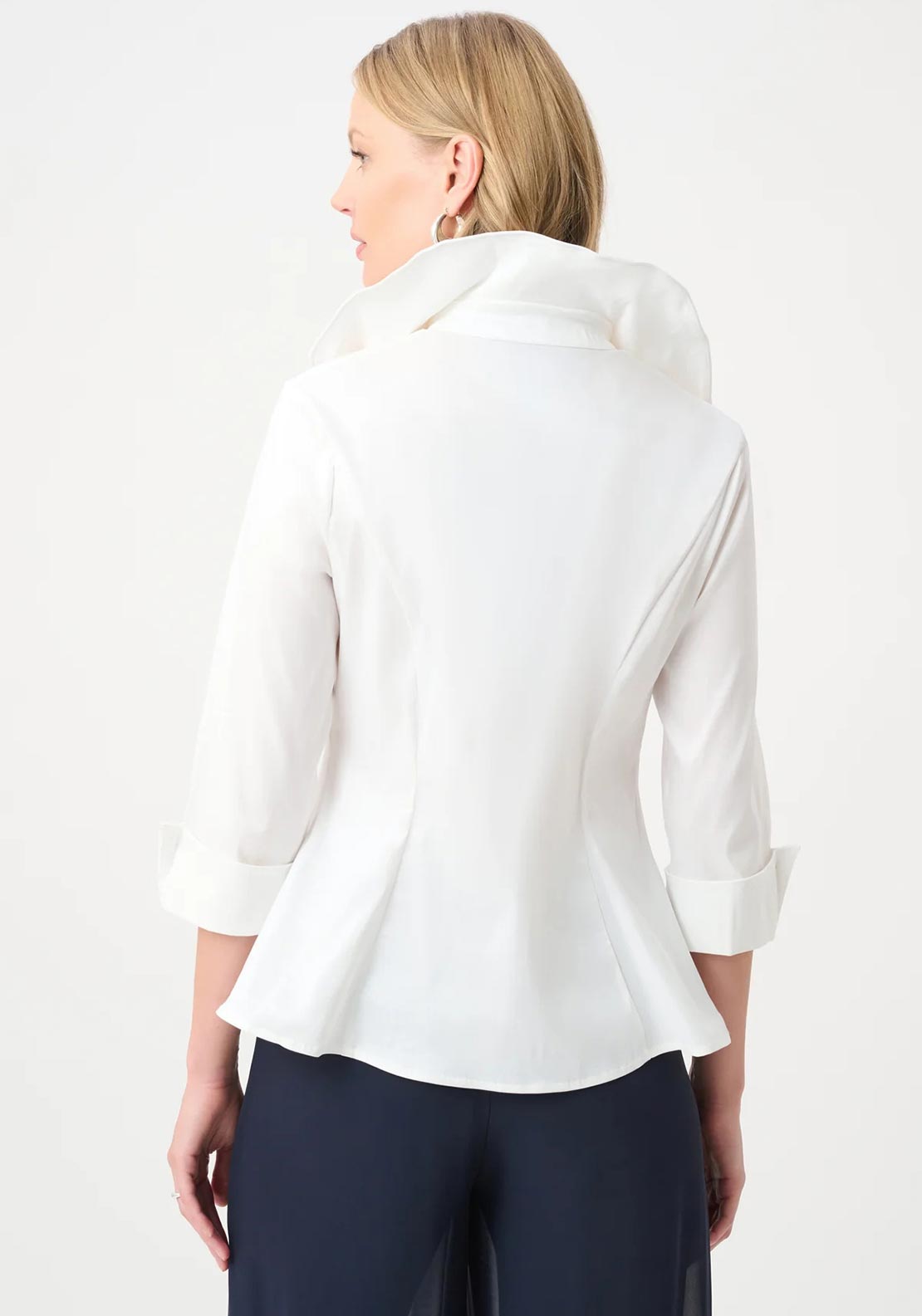 Joseph Ribkoff Taffeta Frill Collar Blouse, White