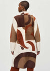 Joseph Ribkoff Abstract Faux Fur Knit Coat, Brown