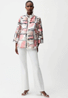 Joseph Ribkoff Organza Stripe Geo Print Jacket, White