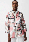 Joseph Ribkoff Organza Stripe Geo Print Jacket, White