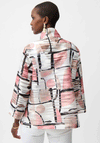 Joseph Ribkoff Organza Stripe Geo Print Jacket, White