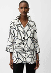 Joseph Ribkoff Seersucker Abstract Print Trapeze Jacket, White