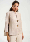 Joseph Ribkoff Foiled Textured Trapeze Jacket, Gold