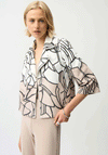 Joseph Ribkoff Faux Suede Printed Swing Jacket, White and Beige