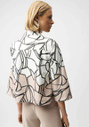Joseph Ribkoff Faux Suede Printed Swing Jacket, White and Beige