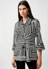 Joseph Ribkoff Textured Striped Jacket, Black and White