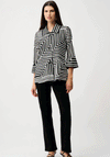 Joseph Ribkoff Textured Striped Jacket, Black and White