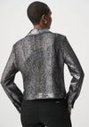 Joseph Ribkoff Faux Suede Knit Biker Jacket, Grey